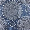 ReWallpaper Carta Adesiva per Mobili Blu Navy Carta da Parati Adesiva Muro Mandala Pellicola Adesiva per Mobili Fantasia Blu Scuro Bianca Vintage Carta da Parati Decorativa Autoadesiva Bagno 44.5CM×3M