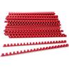 Alevar Dorsi in Plastica a Spirale per Rilegatura, 21 Anelli Diametro 10 mm, Formato A4, Capacità da 41 a 55 Fogli, Colore Rosso, Confezione da 100 Pezzi