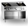 Ristosubito Cucina tuttapiastra + 4 fuochi gas MDLR Vano aperto Modello CL90120TPPCG2B Dim. cm L.120 P.90 H.87