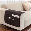 FANSU 2 Pezzi Copribraccioli Fodera per Bracciolo del Divano, Organizer per Divano y Sedia Reclinabile, Fodera per Poltrona con Tasche, Copripoltrona Relax (Nero)