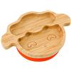 bamboo bamboo Piatto di Bambù con Ventosa per Neonati - Piatto di Bambù per Bambini, Non Tossico, Naturale, Che Rimane Freddo al Tatto Durante il Baby-Led Weaning (Lamb) Orange