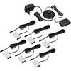 SEBSON® Luci LED Vetrina - Illuminazione a Mensole in Vetro per Vetrinetta, Armadio, Scaffale - Set di 6 Clips LED Bianco Caldo incl. Alimentatore 12V con Interruttore
