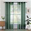 Woaboy Tende per Interni 2 Pezzi 140x245cm Tende Finestre Voile Semi Trasparenti per Soggiorno e Camera da Letto per Decorazioni per la casa Verde scuro