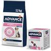 Advance Veterinary Diets - Atopic Medium-Maxi -Cibo per Cani con Problemi di Dermatite Atopica con Trota, 12kg+Affinity ADVANCE VETERINARY DIETS DermaForte, Confezione 60 unità con 2 Particelle di 5g