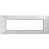 ETTROIT Placca compatibile Vimar Plana 7 moduli plastica colore argento satinato Ettroit EV85615