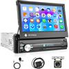 Podofo Android 13 Autoradio 1 Din con Schermo con Navigazione GPS, 7 Pollici Touchscreen Autoradio con Bluetooth WiFi Navigazione GPS FM RDS Radio Mirror Link USB AUX-IN +Telecamera Posteriore