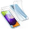 Pnakqil Cover per Samsung Galaxy A52s 5G/A52 4G/5G Trasparente + 2 Pellicola Protettivo, Custodia Antiurto Ultra Sottile Silicone Morbido, Bumper Resistente Anti-Graffio Case per Samsung A52s 5G,6.5