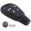 OTOTEC Kit di riparazione del guscio della chiave auto compatibile con SAAB 9-3 2003-201, 9-5 2003-2011 - 4 pulsanti (lama vergine)