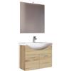 Mama Store EBE 80, 2 Ante 80 cm, Legno, Quercia Naturale, L. 81 X P. 50 X H. 53 CM