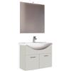 Mama Store EBE 80, Mobile 2 ante 80 cm, Bianco Lucido Laccato, L. 80 X P. 50 X H. 53 CM