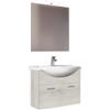 Mama Store EBE 80, 2 Ante 80 cm, Legno, Quercia Bianco, L. 81 X P. 50 X H. 53 CM