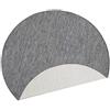 Hanse Home bougari Miami - Tappeto Double-Face per Interni ed Esterni, ø 140 cm, Colore: Grigio