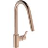 Ideal Standard - Gusto, Miscelatore monocomando per lavello da cucina, Bocca alta tubolare con doccetta orientabile ed estraibile a due funzioni, Sunset Rose