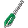 Trend CraftPro Incisore a Tre Taglienti per Fresatrice, Codolo 1/4 Pollice, Diametro di Taglio 15,1 mm & Angolo a V 60 Gradi, metallo duro (TCT), C043CX1/4TC
