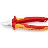 KNIPEX Tronchese laterale in blister cromata isolante con, 70 06 180 T BK