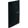Leitz VON Leitz 30110095 - Confezione da 5 cartelle A4 in cartone riciclato, per 150 fogli, con elastico, stampa moderna Von, cartella leggera per scuola e casa, colore: nero