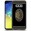 Head Case Designs Licenza Ufficiale AC Milan Nero E Oro Stemma Custodia Cover in Morbido Gel Compatibile con Samsung Galaxy S10e