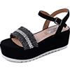 QUEEN HELENA Zeppe Sandali Platform Alti con Cinturino Donna ZM9427 (Rosa, numeric_39)