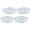 Dekohelden24 Set di 4 piatti per candela, rotondi, trasparenti/trasparenti, dimensioni: 1,5 x 10 cm