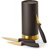 Echtwerk EW-MB-0371 Ceppo di Coltelli con Inserto in Setola, Acciaio, Oro