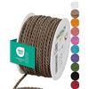 Halbach Seidenbänder Cordoncino premium (marrone scuro), larghezza 4 mm, lunghezza 25 m, prodotto in Germania e certificato Öko-Tex, cordoncino in raso lucido in acetato