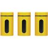 Premier Housewares Set di 3 Barattoli, Smalto Giallo su Acciaio/Vetro, 1000 ml