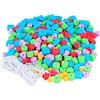 INNSPIRO Perline in gomma EVA di forme e colori misti spessore di 8 mm. 500u. ca. e cordino 3 m