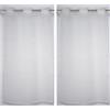 Linder 0169/11/475RI - Coppia di Tende dritte Kaolin, con Occhielli, 50% Poliestere, 50% Lino, Bianco, 70x160