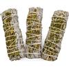 Salvia Blanca 3 Salvia Bianca e Ruda Purificazione 10 cm/25 g | Incenso Protezione | Sahumerio Naturale | Rimozione Maledizioni Kit