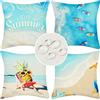 Velvhom Fodere per Cuscini Impermeabili all'aperto Spiaggia Oceano Ananas Barca Stella Marina Decor Federe per Cuscini Moderno 50x50cm Copri Cuscini Bohémien per Giardino Soggiorno Divano Set di 4