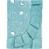 SaRani Tovaglia Tavola Copritavola Plastificata Cerata Loneta Antimacchia Cucina Sala Fantasia Cuore Balza 6 posti e 12 posti (12 posti, Turchese)