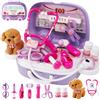 HYAKIDS Kit Veterinario Bambini Giocattolo, Set Valigetta Dottore con Peluche Cane e Luci e Suoni, Giochi di Imitazione, Regalo per Ragazze Ragazzi 3 4 5 Anni