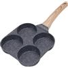 Bobikuke Padella Pancake 4 Fori, Padella per Uova Antiaderente in Alluminio per Colazione Frittata, Induzione Compatibile - Nero