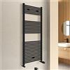 Inbagno Termoarredo design Nero opaco 600x1500 Interasse 550 mm INCLUDE Kit valvole