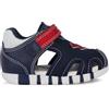 Geox Sandalo B Iupidoo Bambino, Blu navy, rosso, 18 EU