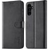 WAURZ Cover per Samsung Galaxy A54 5G, Custodia Cover Pelle Libro Portafoglio con Porta Carte Magnetica Supporto Protezione Flip Cuoio Antiurto Case Custodia Cover per Samsung Galaxy A54 5G,Nero