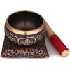 Zap Impex Ciotola tibetana in ottone, per meditazione tibetana, yoga, 4 pollici