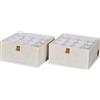 LOVE !T STORE !T LOVE IT STORE IT Premium Set di 2 Divisori per Cassetti in Lino e Cotone - Contenitori per Armadio 16 Comparti - Pieghevoli e Rinforzati - Beige - 30x30x15cm