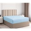 Family Bedding Biancheria da Letto Famiglia di Alta qualità 100% Cotone Jersey Lenzuolo con Angoli Elasticizzati, King Bett, Blu