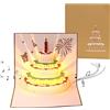 DEESOSPRO Biglietti di Compleanno con Musica e Luce, 3D Pop Up Card di Compleanno con Musica per i Vostri Parenti, Amici e Amanti Speciali, 3D Gift Card di Compleanno