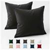 Dreamzie - Federa Cuscino 60x60 cm - 100% Cotone Rinforzato - Antracite
