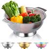 Kyraton Acciaio Inox Colander 5 Quart, Filtro Professionale con Manici Heavy Duty e Autodrenante Solido Anello Base per Pasta, Spaghetti, Berry, Veggie, Frutta, Noodles, Insalate Lavastoviglie Safe