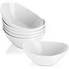 LIFVER Ciotola per Cereali in Porcellana da 450 ml, Set di Insalatiera, Piatto Fondo in Ceramica, Ciotola e Ciotole per Insalata, Pane, Dessert, Frutta, Bianco, Set di 6
