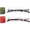 Hubeye 2 Paia Occhiali da lettura Ultraleggeri Montatura Trasparente Anti luce blu con Custodia in Pelle per Uomo e Donna 1.00