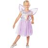 RUBIE'S Costume da fata Barbie, costume da fata Barbie, taglia 7-8 anni, costume da ballerina viola e paio di ali con chiusura in velcro