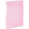 Viquel - Cartella a 3 lembi in plastica di grande capacità - Scatola portadocumenti A4 con etichetta ID - Rosa traslucido