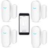 SENCKIT Tuya Smart Alarm Sensori WiFi per porte e finestre, con notifica gratuita APP Control Sistema di allarme di sicurezza domestica,nessun hub richiesto,compatibile con Alexa,Google Home (confezione da4)