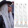Cybelleza Treccine Extension Capelli Sintetici per Treccine Africane 3 Ciocche 300g Trecce Jumbo Braiding Hair (Bianco)