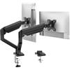 GRIFEMA GB2003-2 Supporto per Doppio Monitor per Schermo Computer da 13-32 Pollici, Braccio con Molla a Gas, Regolabile in Altezza, Capacità di Carico 2-9 kg, VESA 75x75/100x100, Nero