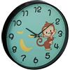 Relaxdays Orologio da Parete per Bambini, Bambine, Scimmietta, Analogico, Ø 29,5 cm, Muro Cameretta Ragazzi, Colorato